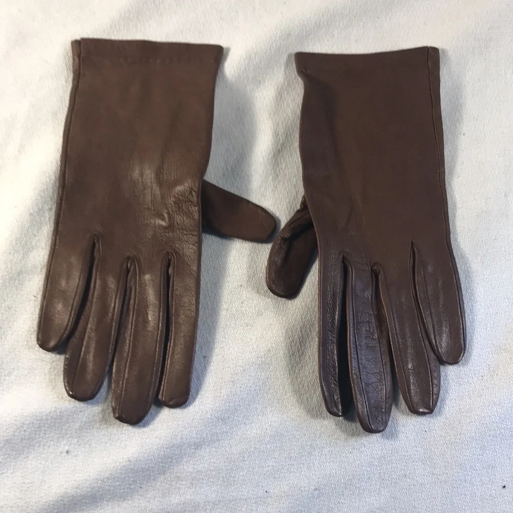 Elegant Butter Soft Brown Leather Second Skin Feel Fashion Driving Womens Gloves